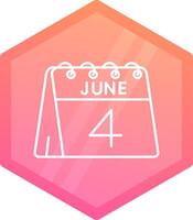 4th of June Gradient polygon Icon vector