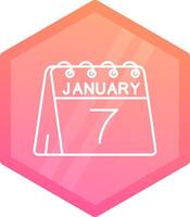 7th of January Gradient polygon Icon vector