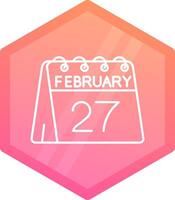 27th of February Gradient polygon Icon vector