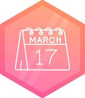 17th of March Gradient polygon Icon vector