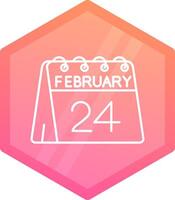 24th of February Gradient polygon Icon vector