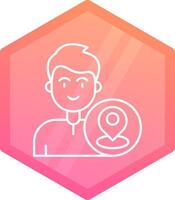 Location Gradient polygon Icon vector
