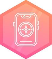 Compass Gradient polygon Icon vector