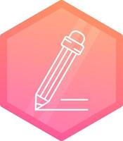 Pencil Gradient polygon Icon vector