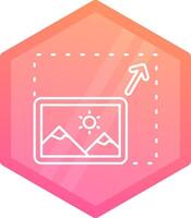 Resize Gradient polygon Icon vector