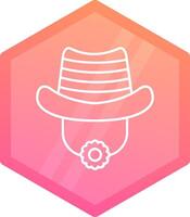 Hat Gradient polygon Icon vector