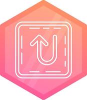 U turn Gradient polygon Icon vector