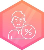 Percentage Gradient polygon Icon vector