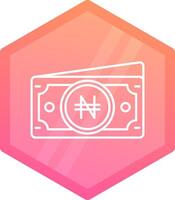 Naira Gradient polygon Icon vector