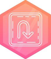 U turn Gradient polygon Icon vector