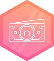 Manat Gradient polygon Icon vector