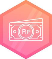Indonesian rupiah Gradient polygon Icon vector