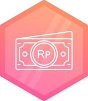 Indonesian rupiah Gradient polygon Icon vector