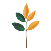 AI generated Leaves color change isolated on transparent background png