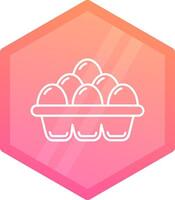 Eggs Gradient polygon Icon vector