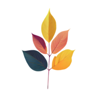 ai généré feuilles Couleur changement isolé sur transparent Contexte png