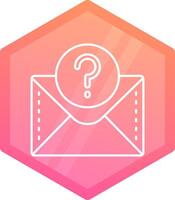 Question mark Gradient polygon Icon vector