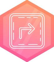 Turn Gradient polygon Icon vector