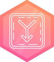 Merge Gradient polygon Icon vector