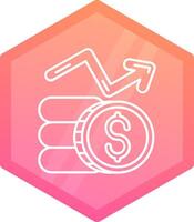 Profits Gradient polygon Icon vector