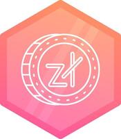 Zloty Gradient polygon Icon vector