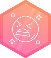 Anguish Gradient polygon Icon vector