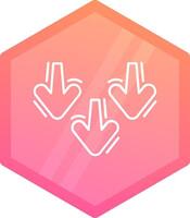 Decrease Gradient polygon Icon vector