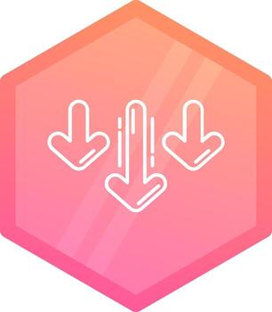 Decrease Gradient polygon Icon vector