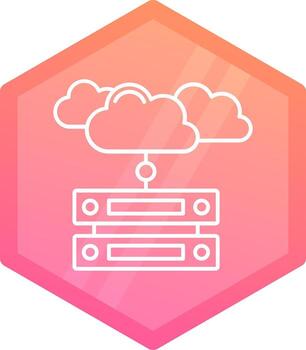 Cloud data Gradient polygon Icon vector