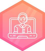 Online course Gradient polygon Icon vector