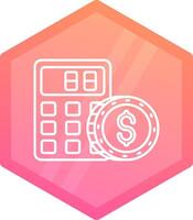 Calculator Gradient polygon Icon vector