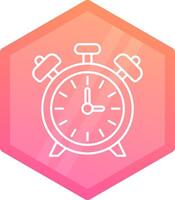 alarma reloj degradado polígono icono vector