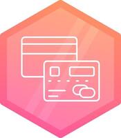 Credit card Gradient polygon Icon vector