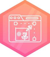 Resize Gradient polygon Icon vector