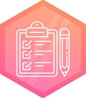 Exam Gradient polygon Icon vector