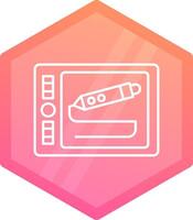 Graphic tablet Gradient polygon Icon vector