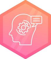 Thinking Gradient polygon Icon vector