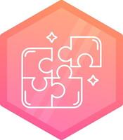 Puzzle Gradient polygon Icon vector