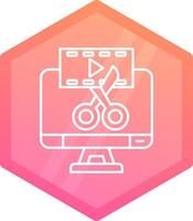 Video editor Gradient polygon Icon vector