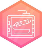 Drawing tablet Gradient polygon Icon vector