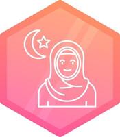 Muslim Gradient polygon Icon vector