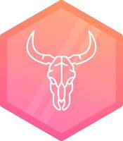 Bull skull Gradient polygon Icon vector