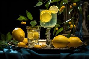 AI generated Sweet Limoncello cocktail. Generate Ai photo