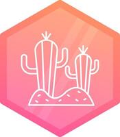 cactus degradado polígono icono vector