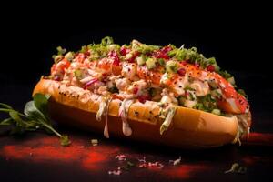 AI generated Buttery Lobster roll. Generate Ai photo