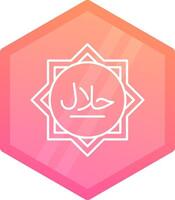 Halal Gradient polygon Icon vector