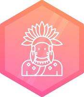 Indian Gradient polygon Icon vector