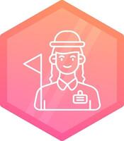 Tour guide Gradient polygon Icon vector