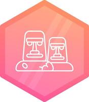 Moai Gradient polygon Icon vector