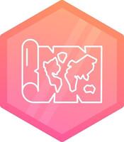 World map Gradient polygon Icon vector